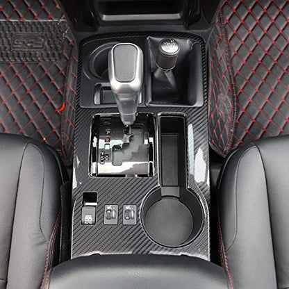 Voodonala for Toyota 4Runner Gear Shift Panel Cover Center Console Interior Trim for Toyota 4Runner SUV 2010-2023(Carbon Fiber Black,1PC,ABS)