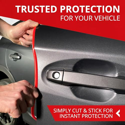 All-Fit Automotive Car Door Edge Protector – Universal DIY Edge Trim to Prevent Scratches & Dings – Flexible Adhesive Molding Trim for Cars, Trucks & SUVs (10 Ft - Red) - color: Red