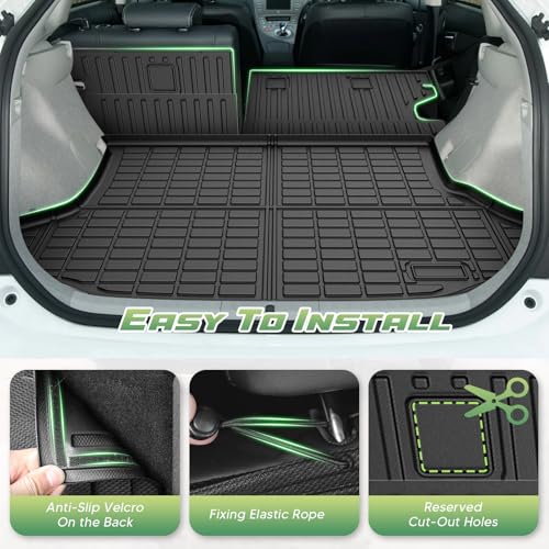 Cartist Floor Mats for Toyota Prius 2010-2015 (Not fit Plug in, V or C), All Weather Cargo Liner for Prius Accessories, Heavy Duty TPE Cargo Mats, Car Accessories - size: 1)Toyota Prius 10-15 Full Set