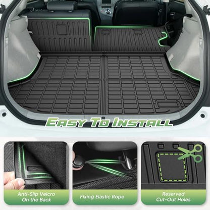 Cartist Floor Mats for Toyota Prius 2010-2015 (Not fit Plug in, V or C), All Weather Cargo Liner for Prius Accessories, Heavy Duty TPE Cargo Mats, Car Accessories - size: 1)Toyota Prius 10-15 Full Set