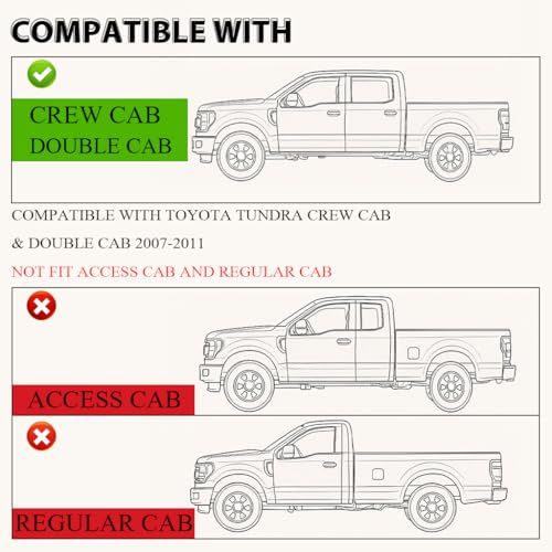 G-PLUS TPE Cargo Liners,Compatible with 2007-2011 Toyota Tundra Double/CrewMax Cab Pickup,All Weather Full Cover Protection Floor Liner Front & 2nd Row 3PCS - size: Fit Toyota Tundra 2007-2011 | Crew Cab | 3PCS
