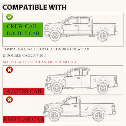 G-PLUS TPE Cargo Liners,Compatible with 2007-2011 Toyota Tundra Double/CrewMax Cab Pickup,All Weather Full Cover Protection Floor Liner Front & 2nd Row 3PCS - size: Fit Toyota Tundra 2007-2011 | Crew Cab | 3PCS