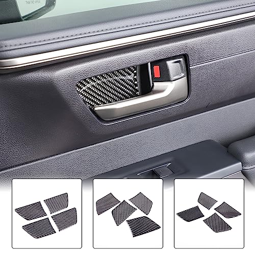 Toyota Tundra/Sequoia 2022-2024 Non-Marking Car Door Bowl Protector - Real Carbon Fiber 3D Sticker, Scratch Protective Film - size: Inner Door Handle Bowl Sticker