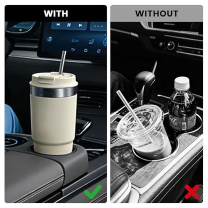 12 PCS Car Cup Holder Insert Limiter, Silicone Cupholder Insert, Silicone Waterproof Self-Adhesive Car Cup Holder Stabilizer, Self-Adhesive Cups Holder Inserts for Cars, for Car with Arc Leaf Design