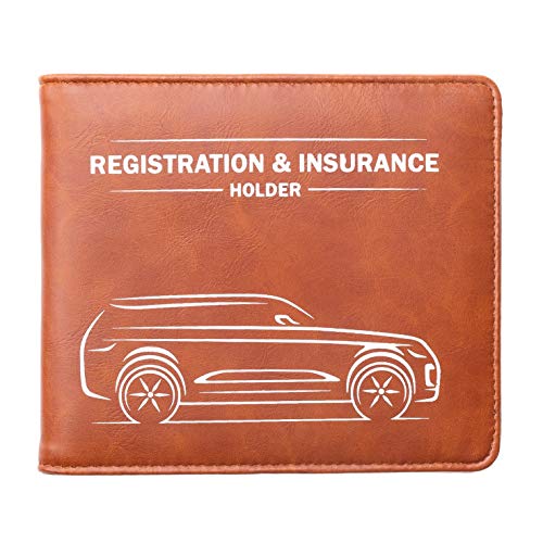 CANOPUS Car Registration and Insurance Holder with Magnetic Closure, Car Document Holder, Vehicle Glove Box Organizer, Wallet for Auto, Motorcycle, Truck and More, 1 Pack with EZ Pass Strip, SUV - color: Brown, size: SUV