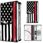 Premium Car Registration and Insurance Card Holder, Cute PU Leather Car Document Holder, Vehicle Glove Box Car Organizer with Magnetic Closure for Driver License, Cards Black Red Flag - color: Black Red Flag