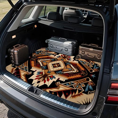 Universal Car Trunk Mat 29" x 39", Retro Bohemian Style All Weather Trunk Protection Cargo Liner, Durable Cargo Mat Rear Trunk Liner, Stylish Vehicle Interior Accessories Suitable for Most Car Models - color: Retro Bohemian Style