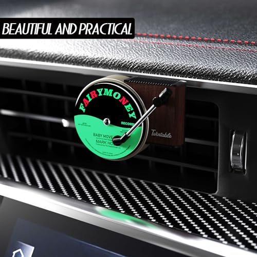 Maicican 12PCS Customizable Car Air Freshener Vent Clip, Pop Singer Album Cover Record Player Shape, Music Lover Gifts. (Retro) - style: Retro