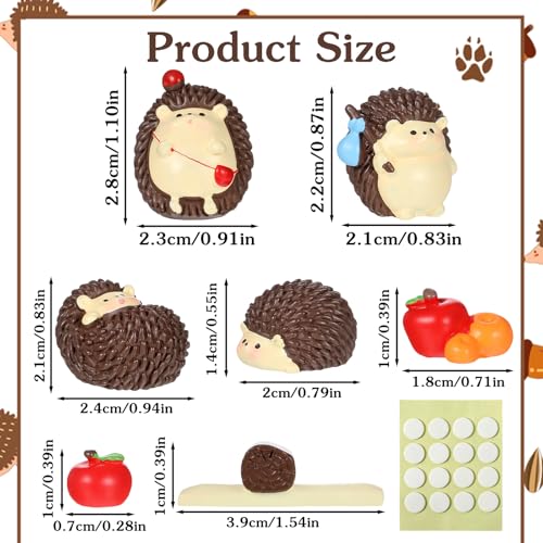7 Pcs Cute Hedgehog Car Dashboard Decor with Stickers, Computer Monitor Decor Aesthetic Car Accessories for Women