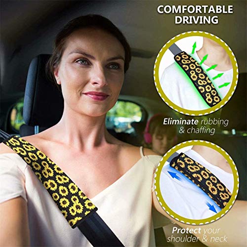 Dolyues Animal Leopard Print Car Seat Belt Cover Seatbelt Pads for Women Adults, All Season Universal Funny Shoulder Strap Padding for Vehicle, SUV, Full Set of 2, Tote Bags Scratchproof - color: leopard print