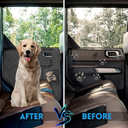Dog Car Door Protector Compatible with Ford Bronco 2021 2022 2023 2024 Thickening Pet Vehicle Door Guard Cover with Storage Pocket Anti-Scratch Nonslip Machine Washable Black (2 Pack) - size: Ranger 2019-2023