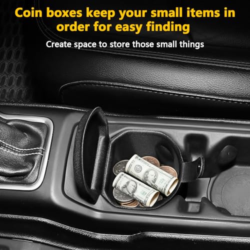 Center Console Coin Organizer Compatible with 2018-2026 Jeep Wrangler JLGladiator JT Accessories Armrest Insert Hodler Secondary Storage Box