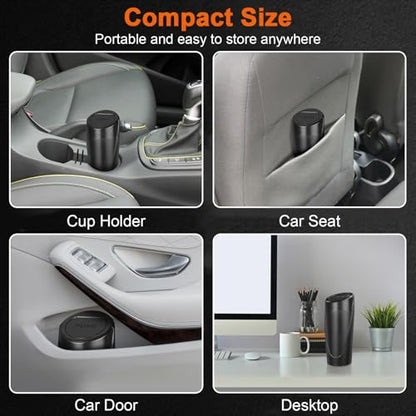 Car Trash Can, 2 Packs Mini Car Trash Bin with Lid, Leakproof Cup Holder Car Garbage Can with 60 Trash Bags, Vehicle Front Back Seat Organizers and Storage for Car, Home, Office, Black - color: Black