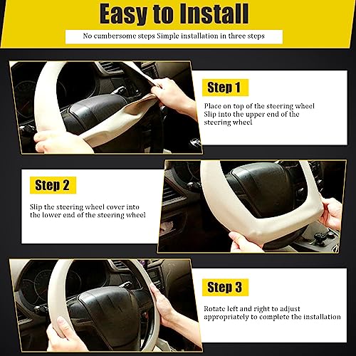 JDDRY Steering Wheel Cover - Silicone Protector - Universal Fit - Light Blue (1PC) - color: Light Blue