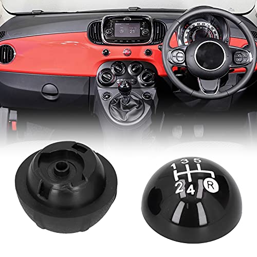 Gear Shift, Gear Shift Shifter Knob with Decorative Cover Replacement Kit Fit for 500 500C 2007?2018 LHD RHD Shift Lever Trim 5 Speed