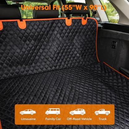 SUV Cargo Liner for Dogs, Waterproof Cargo Liner for SUV, Pet Dog Cargo Cover Mat with Bumper Flap Protector, Nonslip Car Trunk Mat for Sedans Vans, Universal Fit (90" L x 55" W)