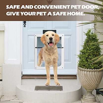 Pet Flap Door 2 Ways Locking Dog Wall Entry Pet Door with Transparent Flap for Dogs (Medium) - size: Medium