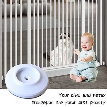 4 Pcs Baby Gate Extension Safety Baby Gate Wall Protector No Drill Wall Protector for Stairs Wall Saver for Baby, Pet, Stair, Door, Wall Surface Safety (Round)