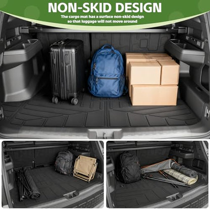 Cargo Liners for 2025 2026 Toyota 4Runner 5 Seats Gas, Trunk Mat with Seat Back Cover All Weather Rear Cargo Mat Backrest Protector Accessories (Not for Hybrid EV&i-Force MAX) - size: 5Seats-Trunk+Seatback Mats
