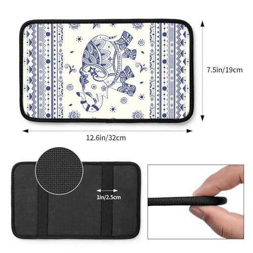 Universal Car Center Console Cushion Pad, Blue Elephant Soft Waterproof Car Center Console Cover Auto Armrest Seat Box Cover Protector for Most Vehicle SUV Truck Car - color: Blue Elephant