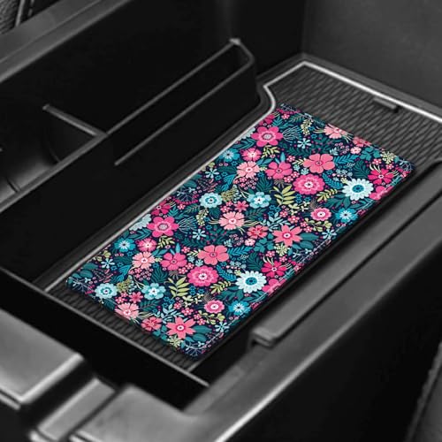 Leather Car Registration and Insurance Card Holder, Cute Car Accessories Vehicle Glove Box Car Organizer for Documents, Cards, License Purple Boho Flowers - color: Purple Boho Flowers