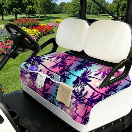 Golf Cart Seat Covers Golf Cart Seat Towel Blanket Group - color: Palm Tree 4 Pockets