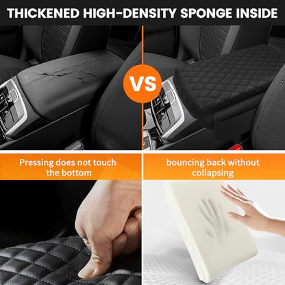 Center Console Cover for Hyundai Santa Cruz 2022 2023 2024 2025 2026 Accessories, Breathable PU Leather Armrest Cover Cushion Pad for Truck, Anti-Scratch Protector, Black Storage Bag - size: Hyundai Santa Cruz 2022-2026