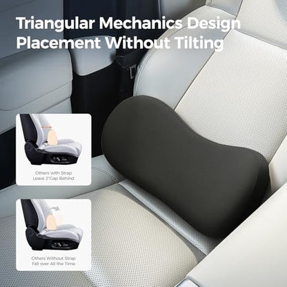 Lumbar Support Pillow - Back Pain Relief Cushion, Fits Tightly Around the Coccyx, Ergonomics Memory Foam, Skin-Friendly Fabric, Fit Car Drive, Office Chair, Rest Seat, Wheelchair (Black) - color: Black