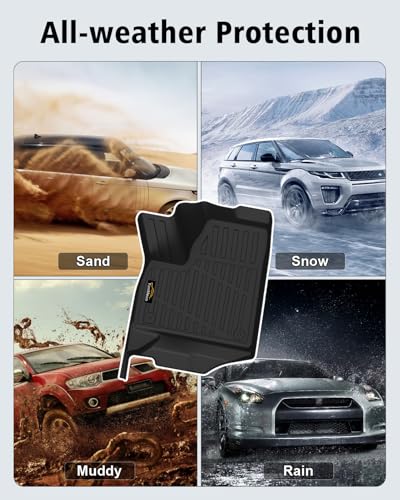 Floor Mats for Chevy Traverse 2024-2026 & GMC Acadia 2024-2026 & Buick Enclave 2025-2026 (Only 7 Seats) All Weather TPE Set Cargo Liner Door Sill Protectors Accessories, Black - size: For GMC Acadia 7 seats 2024-2026