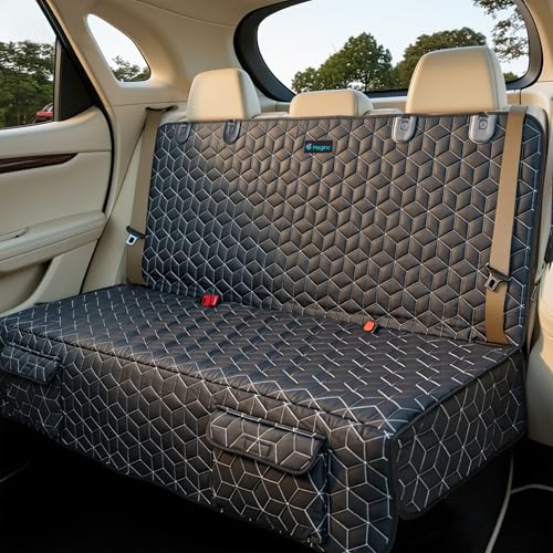 Meginc Dog Car Seat Cover for Back Seat, Waterproof Non-Slip Bench Protector for Dogs, Durable 600D Scratch Proof Seat Cover for Hair, Scratches, Travel and Daily Use in Mid-Size Cars, Mid-Size SUVs - color: Bench-Black, size: Medium-54"