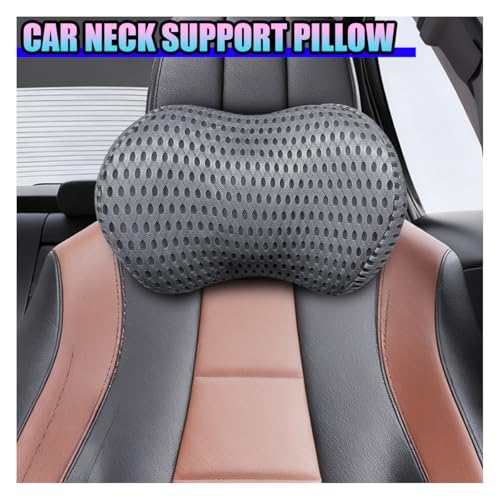 Ergonomic Memory Foam Car Neck Pillow with Adjustable Strap & Machine-Washable Cover - Long-Lasting Support for Long Drives & Office Uses(Darkgray)