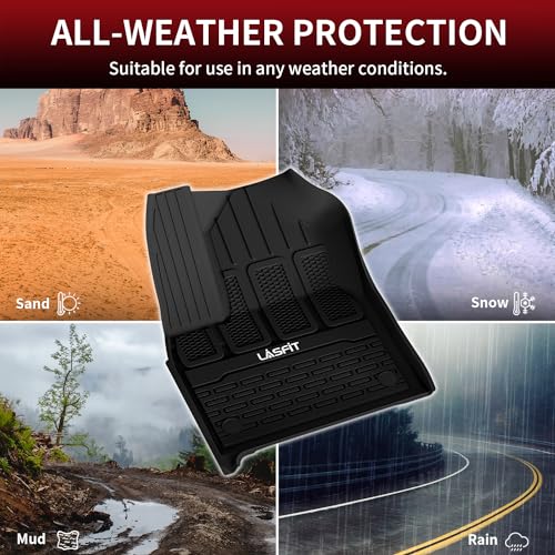 LASFIT Floor Mats for Jeep Grand Wagoneer/Grand Wagoneer L 2022 2023 2024 2025 7 Seats (NOT Fit Wagoneer & 8-Seat) All Weather TPE Custom Fit Car Mats Floor Liners 1st & 2nd & 3th Row, Black - style: Grand Wagoneer 7-Seat 2022-2025
