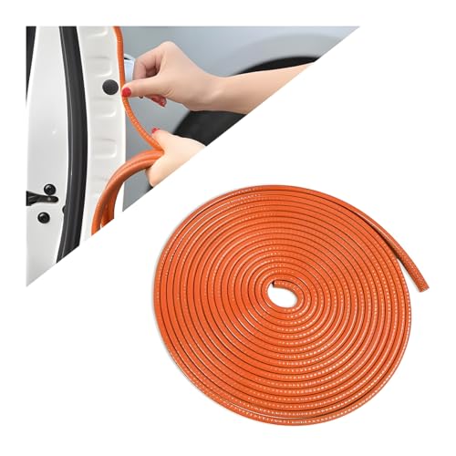 Car Door Protector Edge Guards, Universal Rubber Seal U Shape Car Door Protection, Aluminum Boat Edge Trim Guards No Glue Required, Exterior Accessories Fit for Most Cars (Orange/10FT) - color: Orange, size: 10FT
