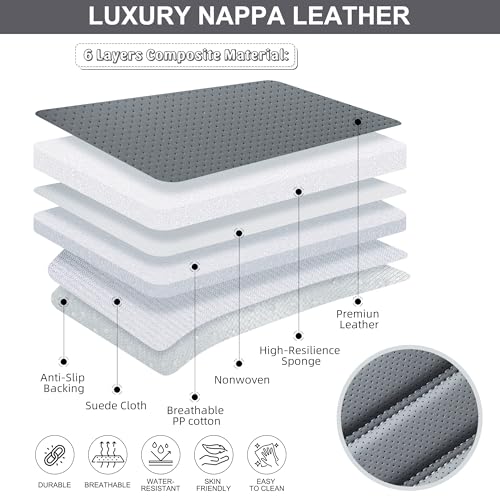 BWTJF Gray Car Seat Cover 2 Pack, Universal Leather Front Seat Covers Bottom Protector, Anti-Slip and Full Wrapping Edge Compatible with Most of Vehicles - SUVs/Sedans/Pickup Trucks - color: Gray, size: StyleA-Stripes