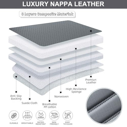 BWTJF Gray Car Seat Cover 2 Pack, Universal Leather Front Seat Covers Bottom Protector, Anti-Slip and Full Wrapping Edge Compatible with Most of Vehicles - SUVs/Sedans/Pickup Trucks - color: Gray, size: StyleA-Stripes