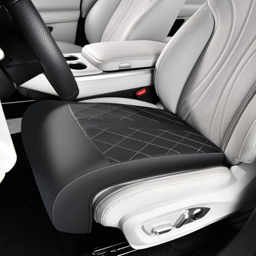 Coverado Car Seat Extender Leg Support, Leather Leg Extender Cushuin for Car Seats, Waterproof Car Seat Cushions Universal Fit for Most Vehicles (Black)