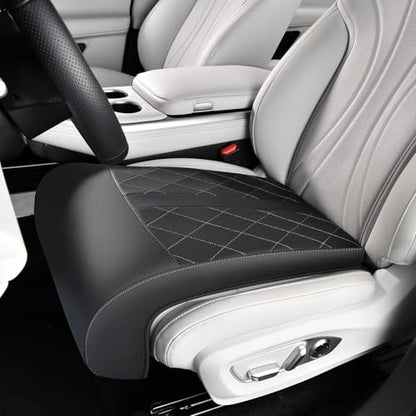 Coverado Car Seat Extender Leg Support, Leather Leg Extender Cushuin for Car Seats, Waterproof Car Seat Cushions Universal Fit for Most Vehicles (Black)