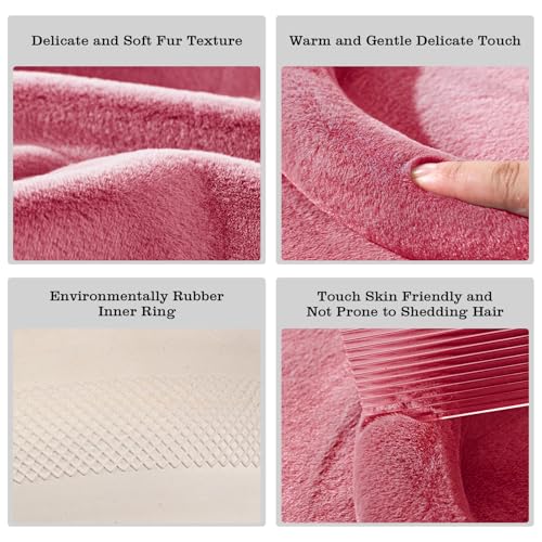 Furry Warm Steering Wheel Cover, Universal 14.5-15 Inch Winter Plush Warm Steering Wheel Cover, Soft Fluffy, Anti-Slip Design, Soft Texture (Pink) - color: Pink Plush
