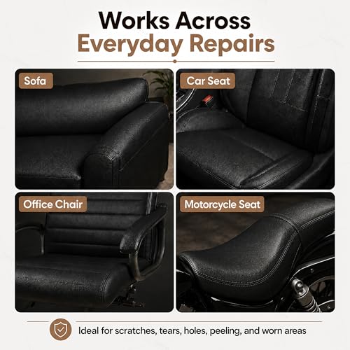 ONine Leather Repair Tape,Self Adhesive Leather Repair Patch,Leather Patches for Furniture,Sofa,Car Seats,Office Chair. Vinyl Repair Kit 3x60in (Black) - color: Black, size: 3 x 60 inches