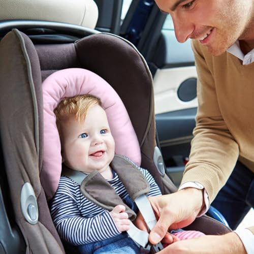 COOLBEBE New 2-in-1 Babybody Supports for Baby Newborn Infants - Extra Soft Stroller Cushion Pads Car Seat Insert, Seasons, Pink - color: Pink-1