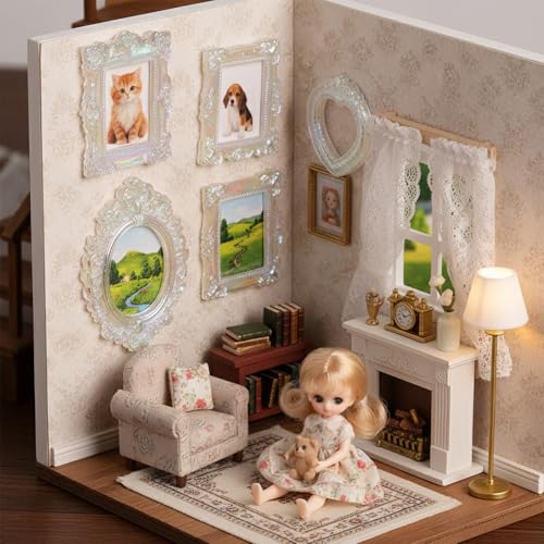 Miniature Dollhouse Accessories 4 Pcs Dollhouse Picture Frames Doll House Furniture for Handmade Lovers and 1:12 Scale Dollhouse Enthusiasts (Silver) - color: Silver Frames
