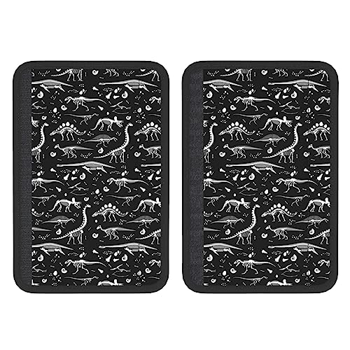 Black White Dinosaur Skeleton Seat Belt Cover Fits Cars Trucks SUV Sedans Air Permeability Car Seatbelt Strap Cover, Auto Interior Accessories Protector