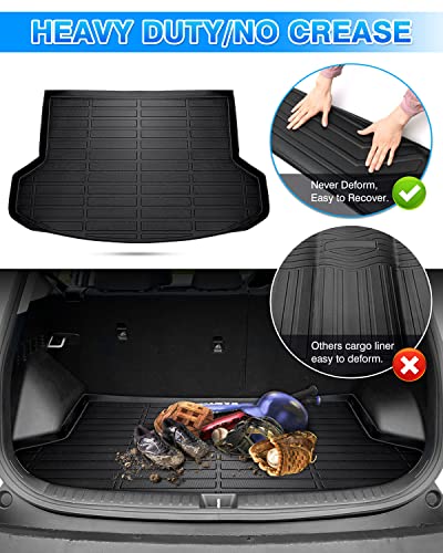 Cartist Cargo Liner Custom Fit for Kia Seltos 2021-2024 2025 2026 in Upper Position(Fits Without Subwoofer)(No SX Turbo Models) All Weather Trunk Floor Mat TPE Waterproof - size: 5)Kia Seltos (Fits Without Subwoofer)【2021-2025】