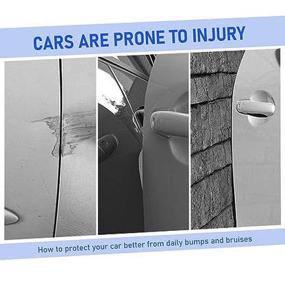 4 PCS Car Door Anti-Collision Strip, Rearview Anti-Impact Sticker, Door Protection Decorative Covers, Universal Car Side Door Edge Protector (Black)