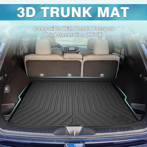 Mixsuper Cargo Liner Custom Fit for 2019-2025 Honda Passport All Weather Trunk Liner Anti-Slip Rear Cargo Mat Black
