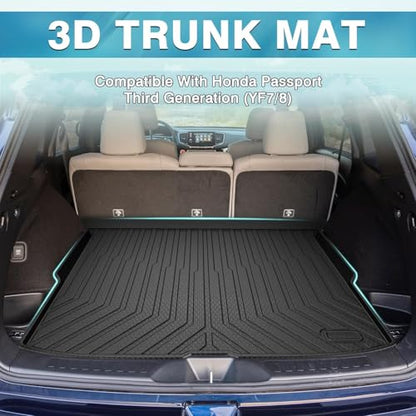Mixsuper Cargo Liner Custom Fit for 2019-2025 Honda Passport All Weather Trunk Liner Anti-Slip Rear Cargo Mat Black - size: Fit for Honda Passport | 2019-2025