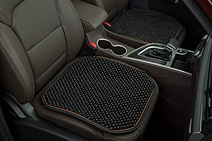 Beaded Car Seat Cushion Massaging Durable Large Beaded Seat Covers for Cars Chair Trucks for Autumn Summer Natural Wood 1-PC (1-Black-FD) - color: Black