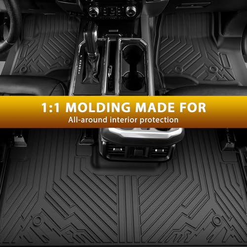Floor Mats for 2017-2024 2025 2026 Ford F250/F350/F450 Super Duty Crew Cab Accessories All Weather TPE Custom Fit Truck Floor Liners 1st & 2nd Row - size: 3)Ford F250/F350/F450｜17-26｜1st & 2nd Row