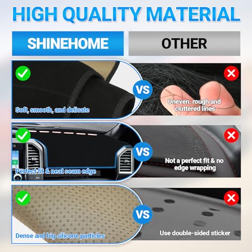 Dashboard Cover Dash Mat Compatible with 2015 2016 2017 2018 2019 2020 Ford F150 Dash Covers Interior Dash Board Accessories Protecter Cover - size: 2015-2020 F150