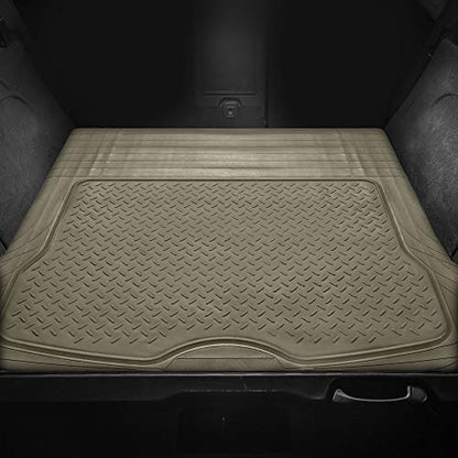FH Group ClimaProof Universal Cargo Mat – All-Weather, Trimmable Trunk Mat (54.5" W x 44" D) – Fits Most Cars, SUVs & Trucks – Beige - color: Beige, size: Large